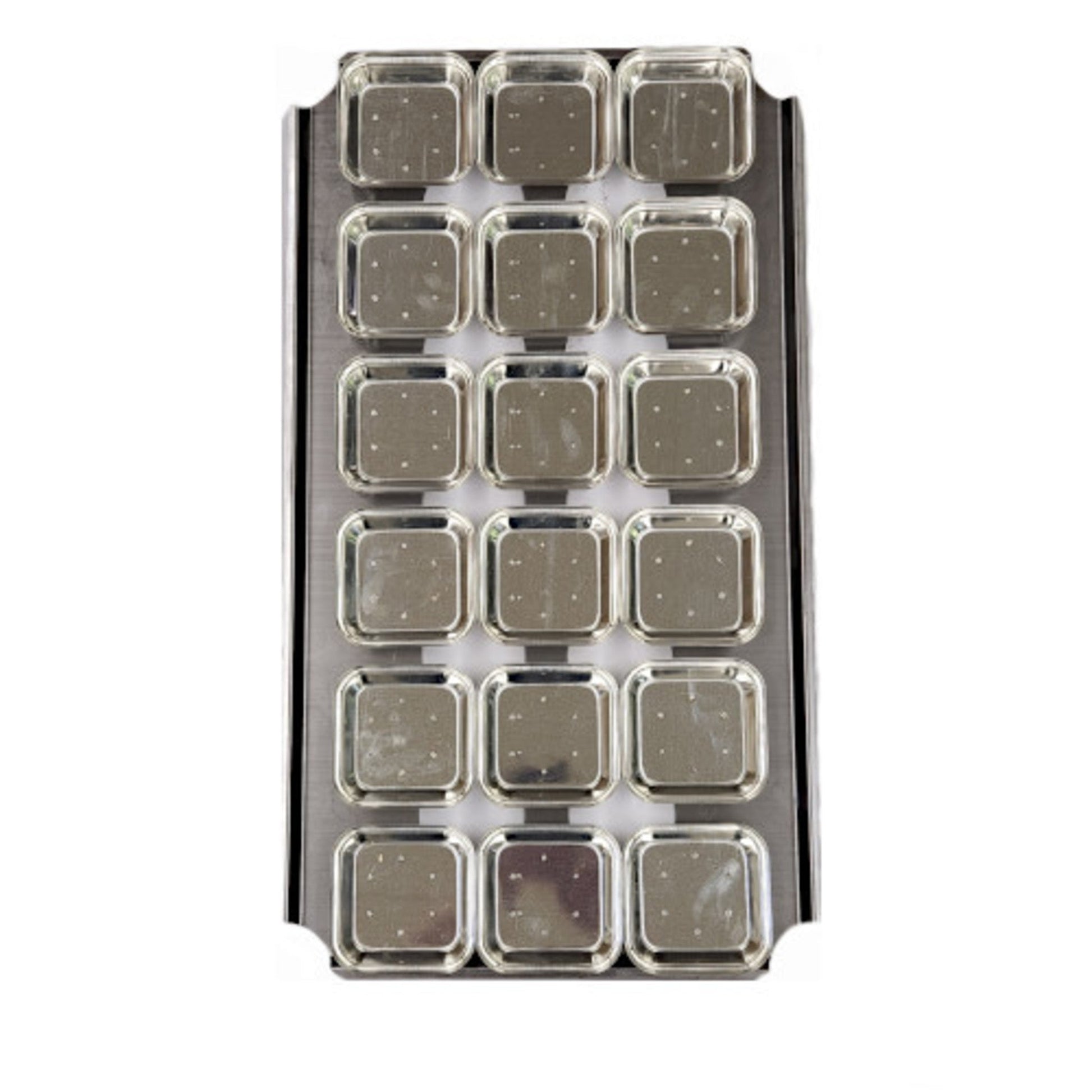 Palletized Pie Tins, (18) Square tins 108x27mm, Tray size 720x405mm - Cafe Supply