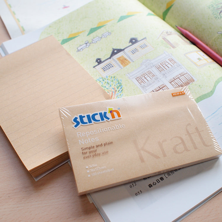 Stick'n Note 76x127mm 100 Sheet Kraft - Cafe Supply