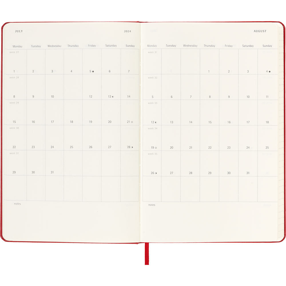 Moleskine Diary 12 Month Daily HC Large Scarlet Red