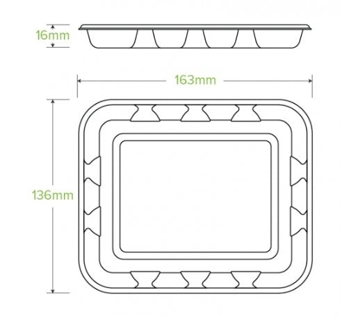 16X14X2CM / 6X5” BIOCANE PRODUCE TRAY - Cafe Supply