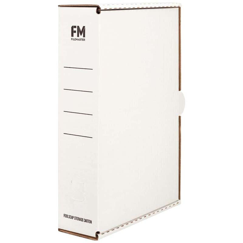 FM Storage Carton White Foolscap 385x250x85mm Standard Strength 900/Pallet - Cafe Supply