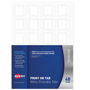 Avery Printable Tabbies L7431 A4 48 Tabs White - Cafe Supply