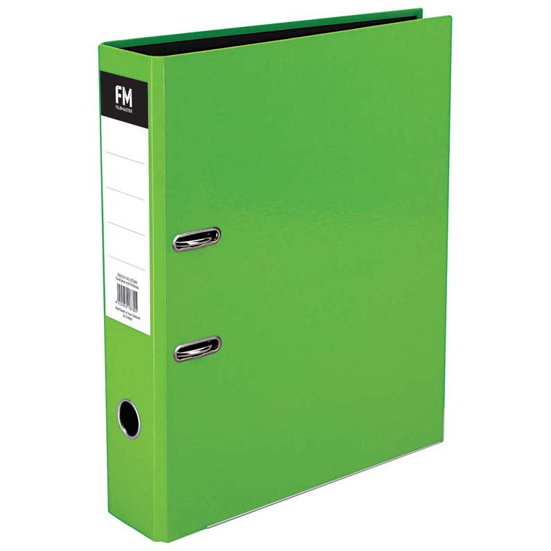 FM Binder Vivid Lime Green Foolscap Lever Arch - Cafe Supply