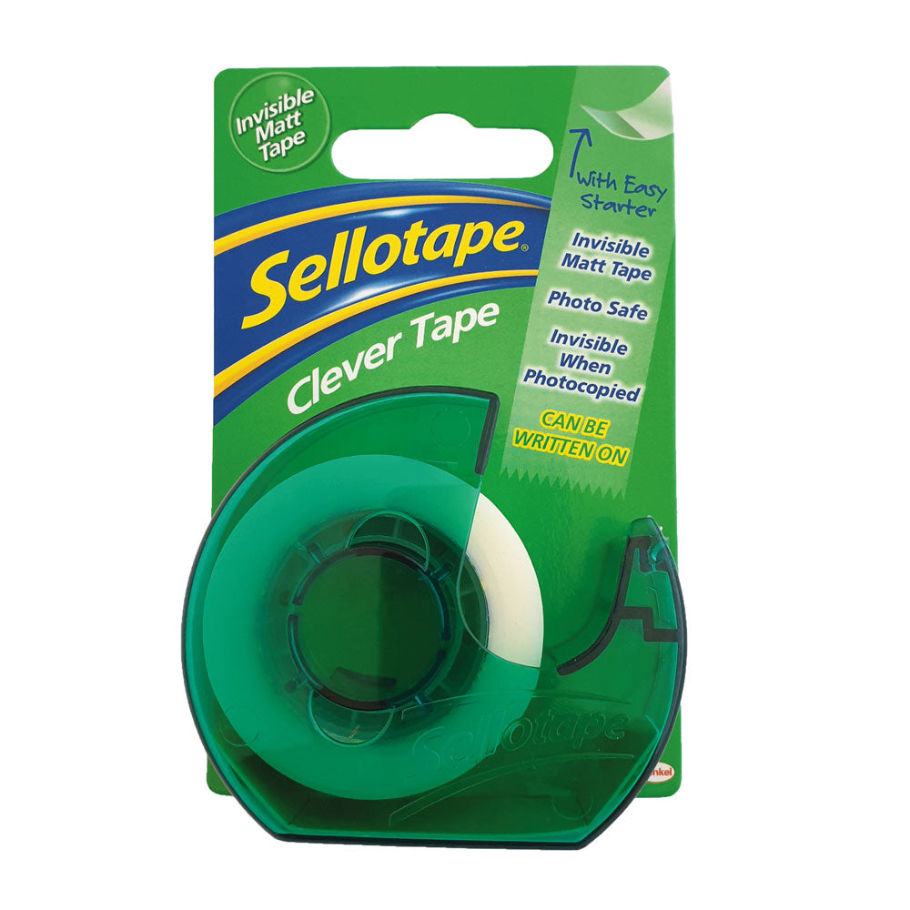 Sellotape Clever Tape 18mmx25m On Dispenser - Cafe Supply