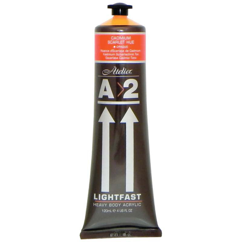 A2 Lightfast Heavybody Acrylic 120ml Cadmium Scarlet - Cafe Supply