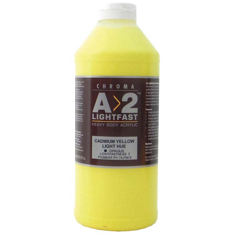 A2 Lightfast Heavybody Acrylic 1 Litre Cadmium Light Yellow - Cafe Supply