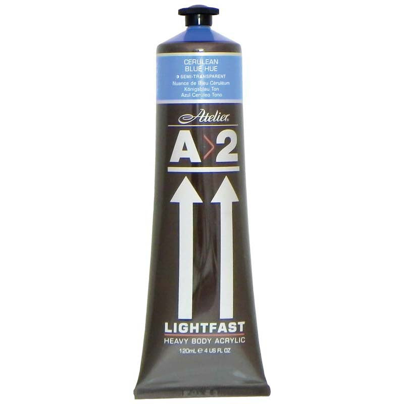 A2 Lightfast Heavybody Acrylic 120ml Cerulean Blue - Cafe Supply