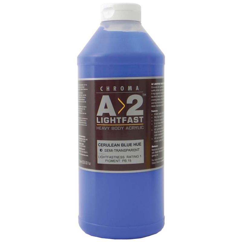A2 Lightfast Heavybody Acrylic 1 Litre Cerulean Blue - Cafe Supply