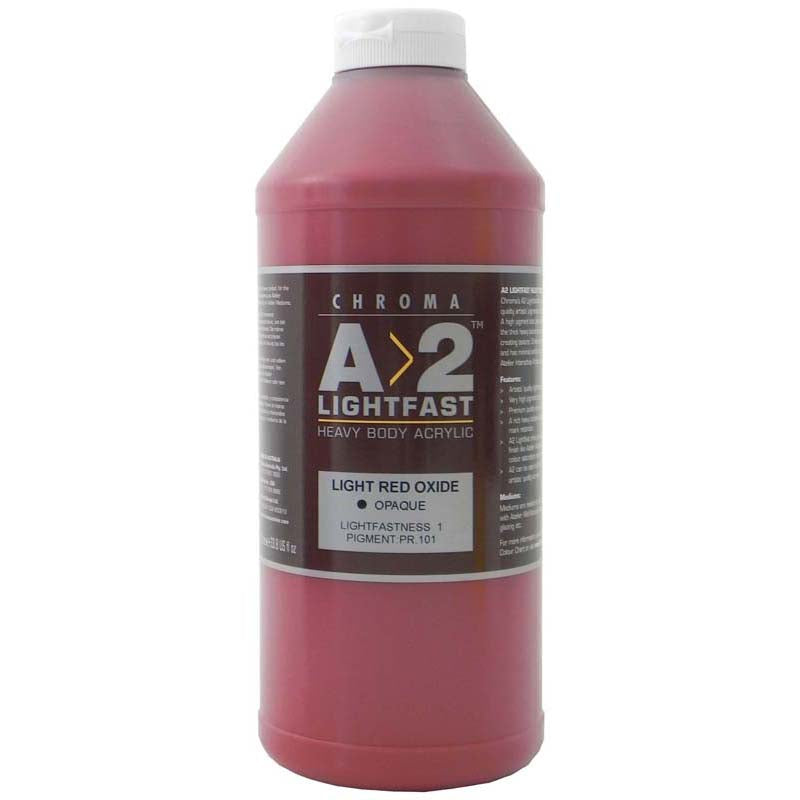 A2 Lightfast Heavybody Acrylic 1 Litre Light Red Oxide - Cafe Supply