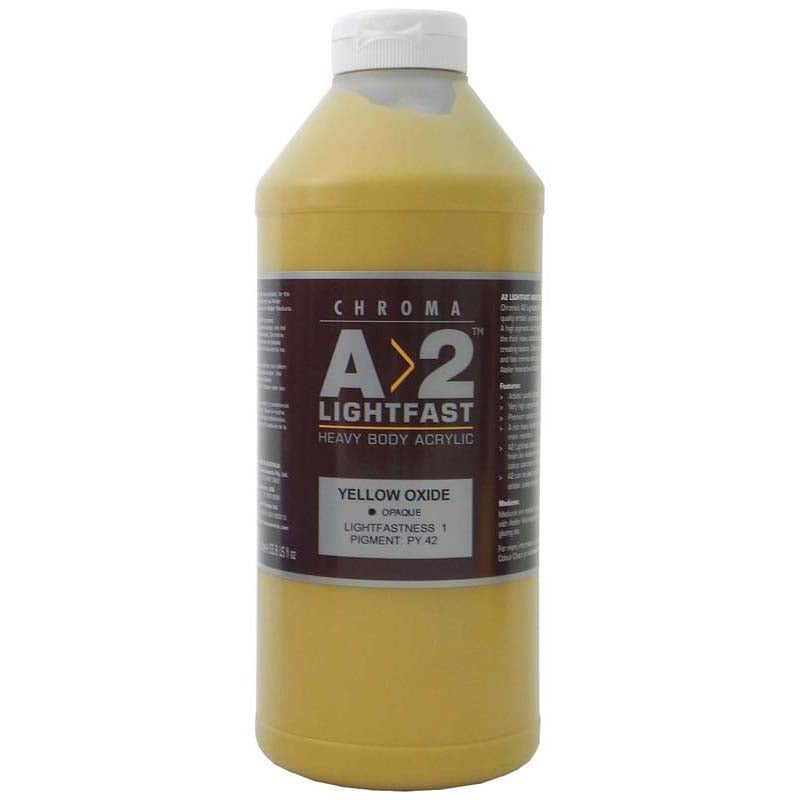 A2 Lightfast Heavybody Acrylic 1 Litre Yellow Oxide - Cafe Supply