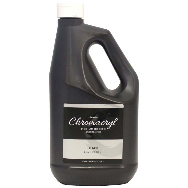 Chromacryl Acrylic Paint Student 2 Litre Black - Cafe Supply