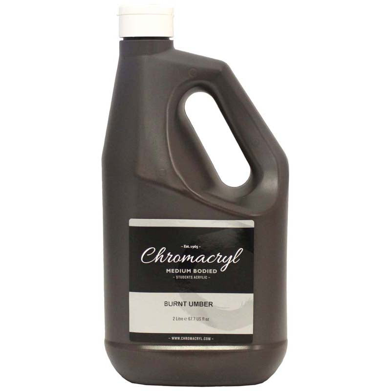 Chromacryl Acrylic Paint Student 2 Litre Burnt Umber - Cafe Supply