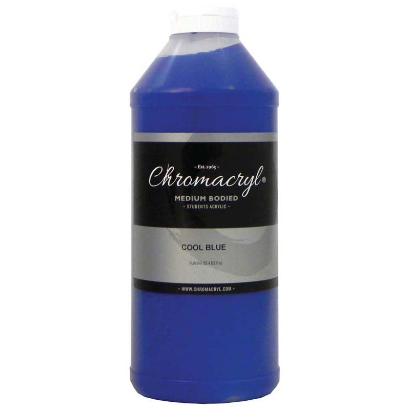 Chromacryl Acrylic Paint Student 1 Litre Cool Blue - Cafe Supply
