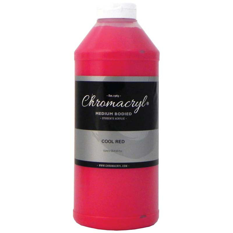 Chromacryl Acrylic Paint Student 1 Litre Cool Red - Cafe Supply