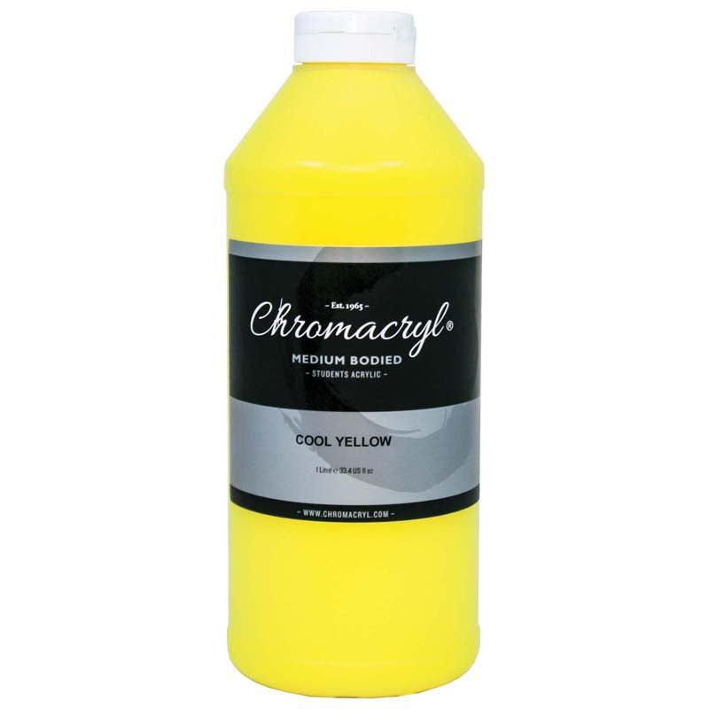 Chromacryl Acrylic Paint Student 1 Litre Cool Yellow - Cafe Supply