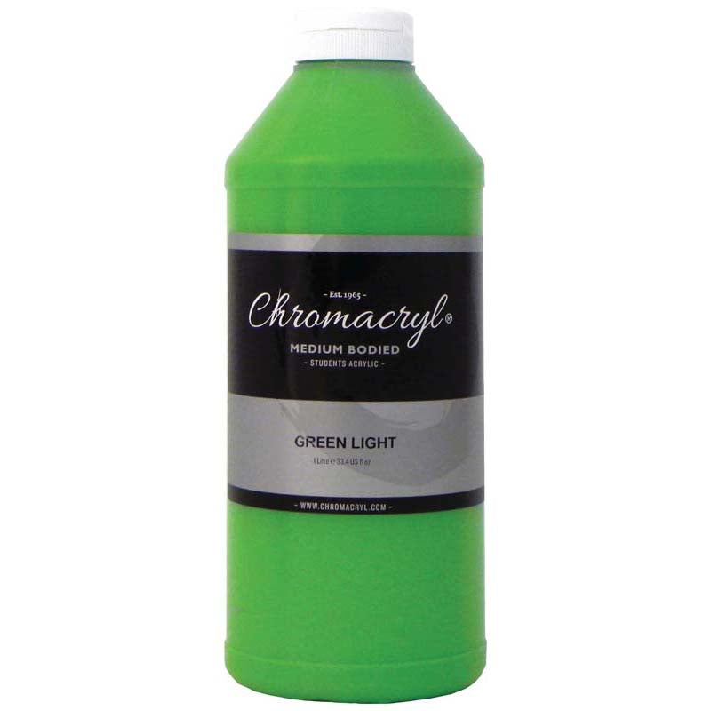 Chromacryl Acrylic Paint Student 1 Litre Light Green - Cafe Supply