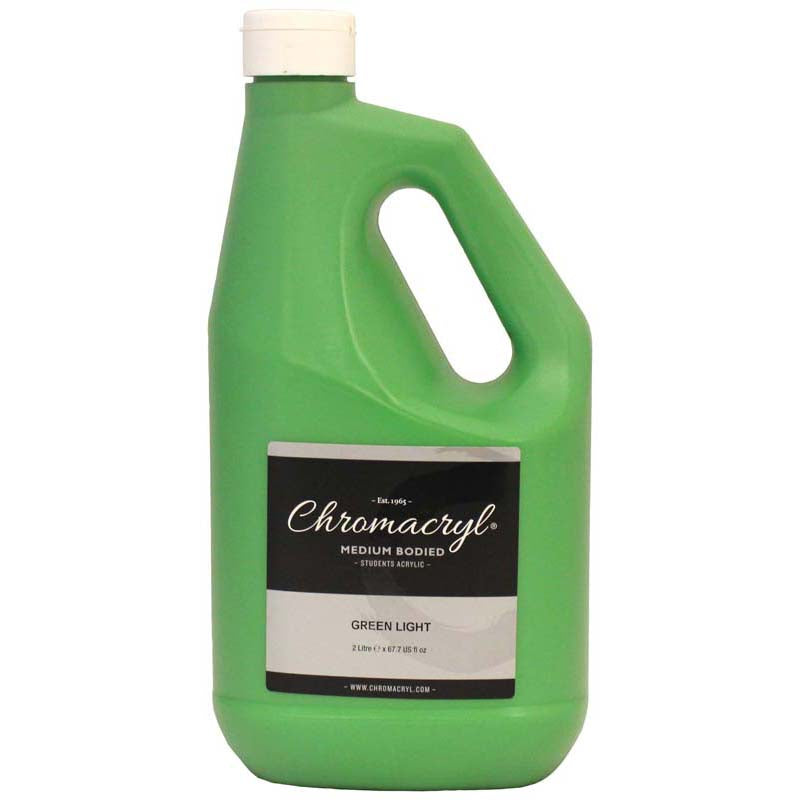 Chromacryl Acrylic Paint Student 2 Litre Light Green - Cafe Supply