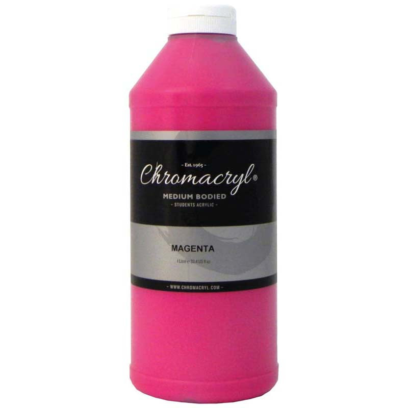 Chromacryl Acrylic Paint Student 1 Litre Magenta - Cafe Supply