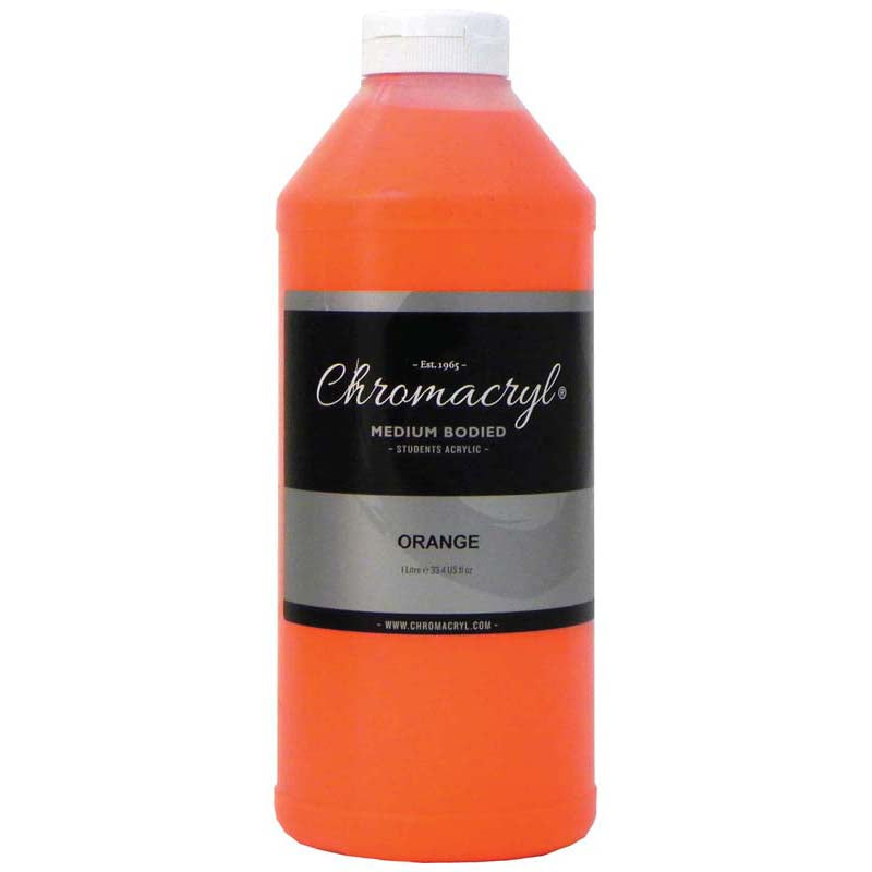 Chromacryl Acrylic Paint Student 1 Litre Orange - Cafe Supply