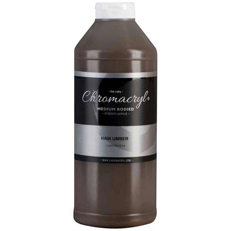 Chromacryl Acrylic Paint Student 1 Litre Raw Umber - Cafe Supply