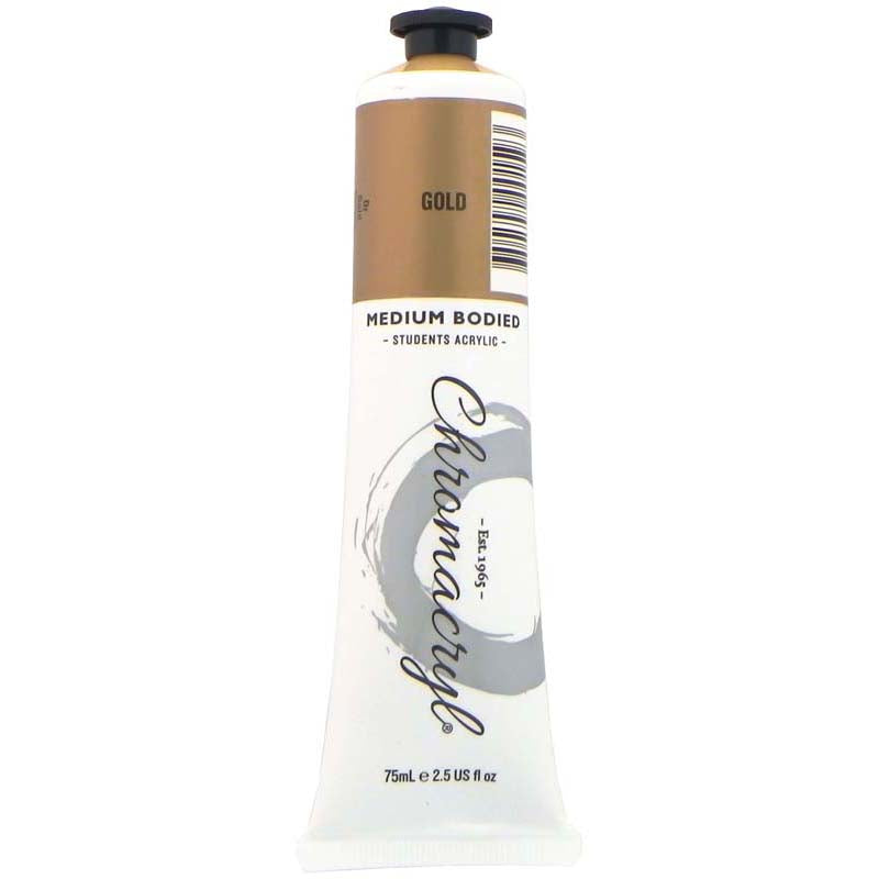 Chromacryl Paint Gold 75ml - Cafe Supply