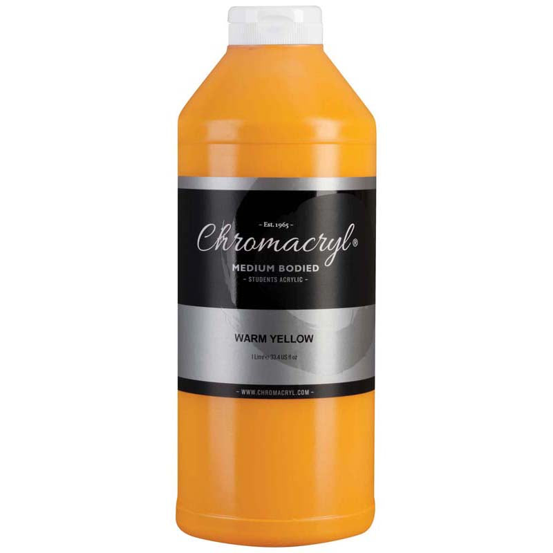 Chromacryl Acrylic Paint Student 1 Litre Warm Yellow - Cafe Supply