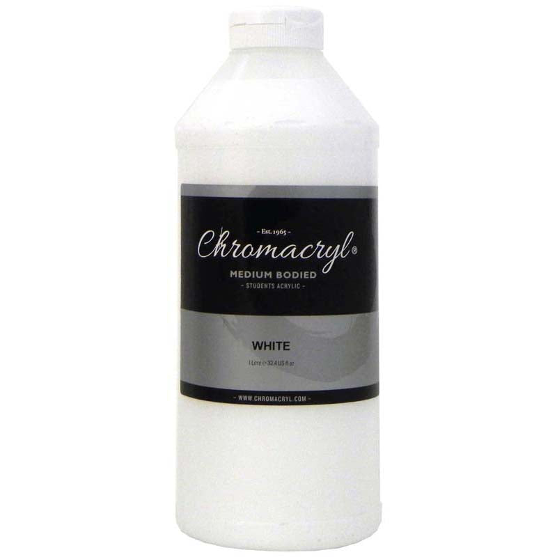 Chromacryl Acrylic Paint Student 1 Litre White - Cafe Supply