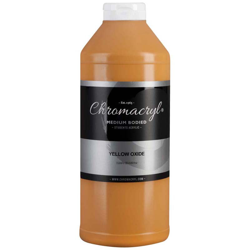 Chromacryl Acrylic Paint Student 1 Litre Yellow Oxide - Cafe Supply