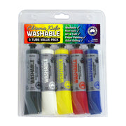 Chroma Kidz Washable Acrylic Paint 5 X 75ml Set - Cafe Supply