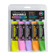 Chroma Kidz Washable Acrylic Fluoro Paint 5 X 75ml Set - Cafe Supply