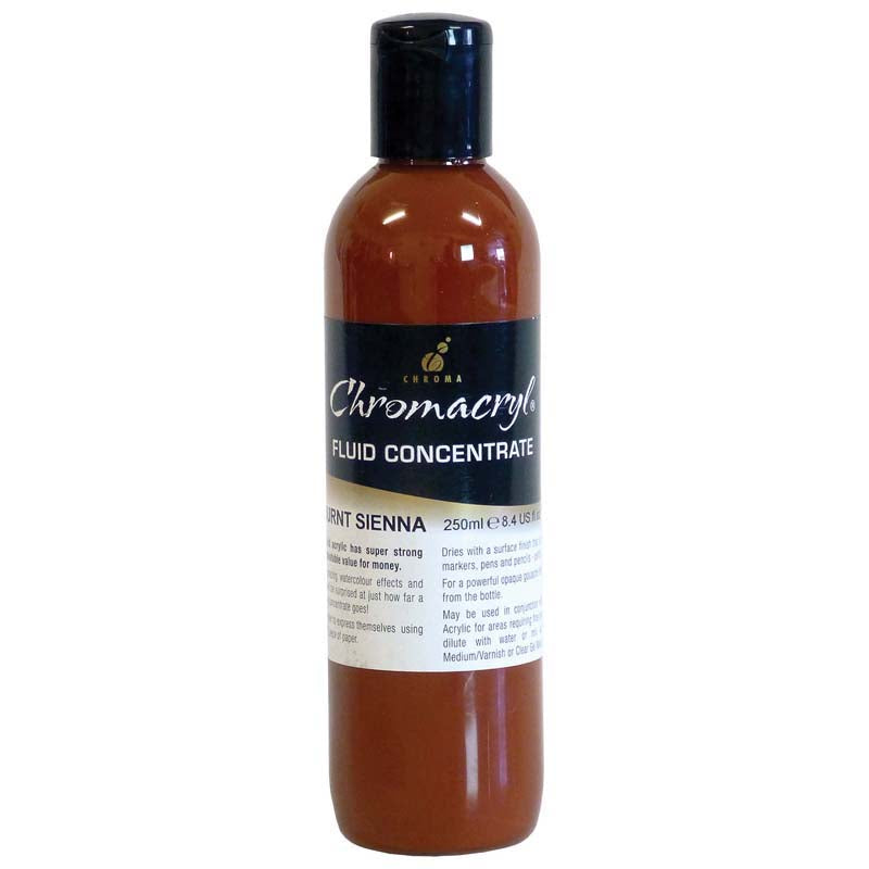 Chromacryl Fluid Concentrate Burnt Sienna 250ml - Cafe Supply