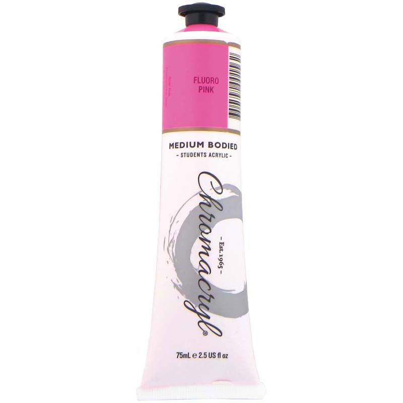 Chromacryl Paint Fluoro Pink 75ml - Cafe Supply