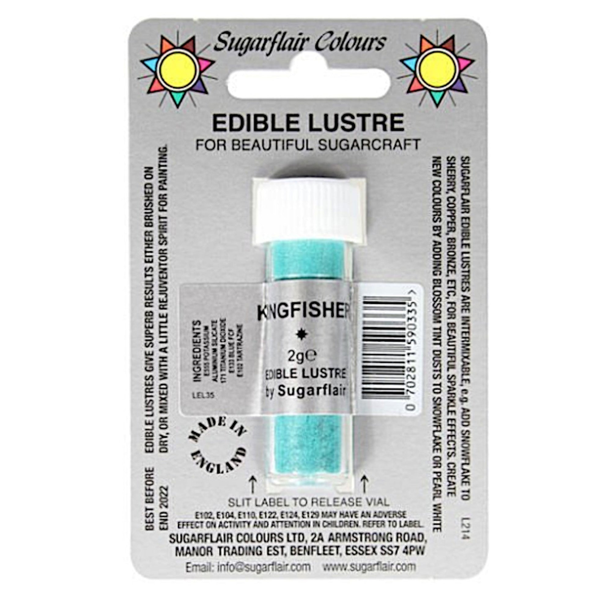 Sugarflair Edible Lustre Colour Kingfisher - Cafe Supply