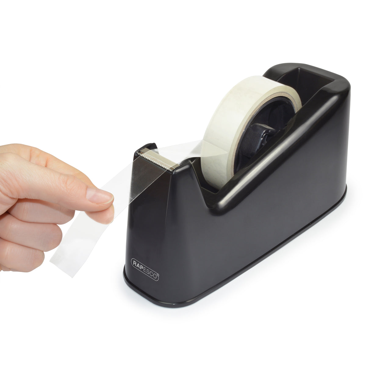 Rapesco Germ-Savvy Antibacterial 500 Heavy Duty Tape Dispenser Black - Cafe Supply