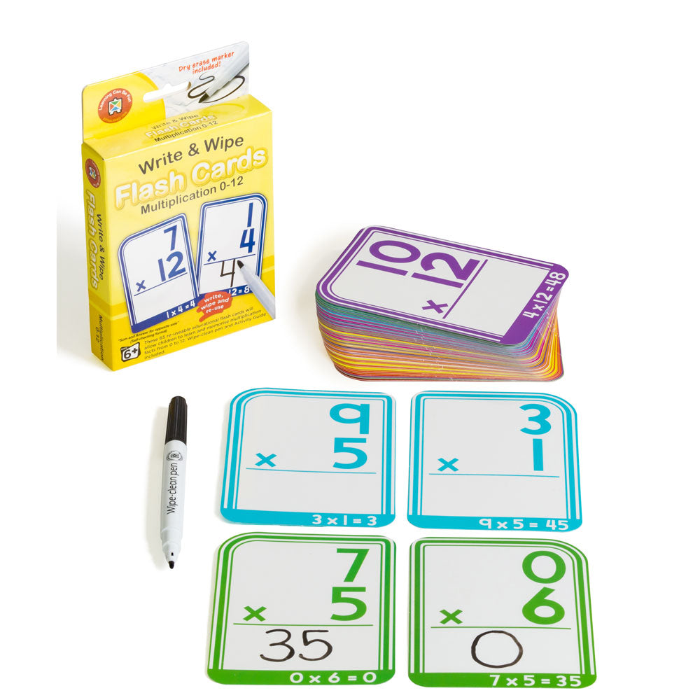 LCBF Write & Wipe Flashcards Multiplication w/Marker - Cafe Supply