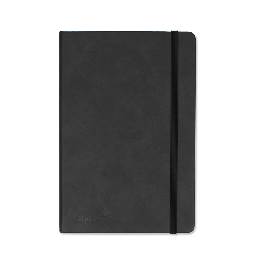 Silvine Executive Notebook A5 160 Pages 5mm Squares Black - Cafe Supply