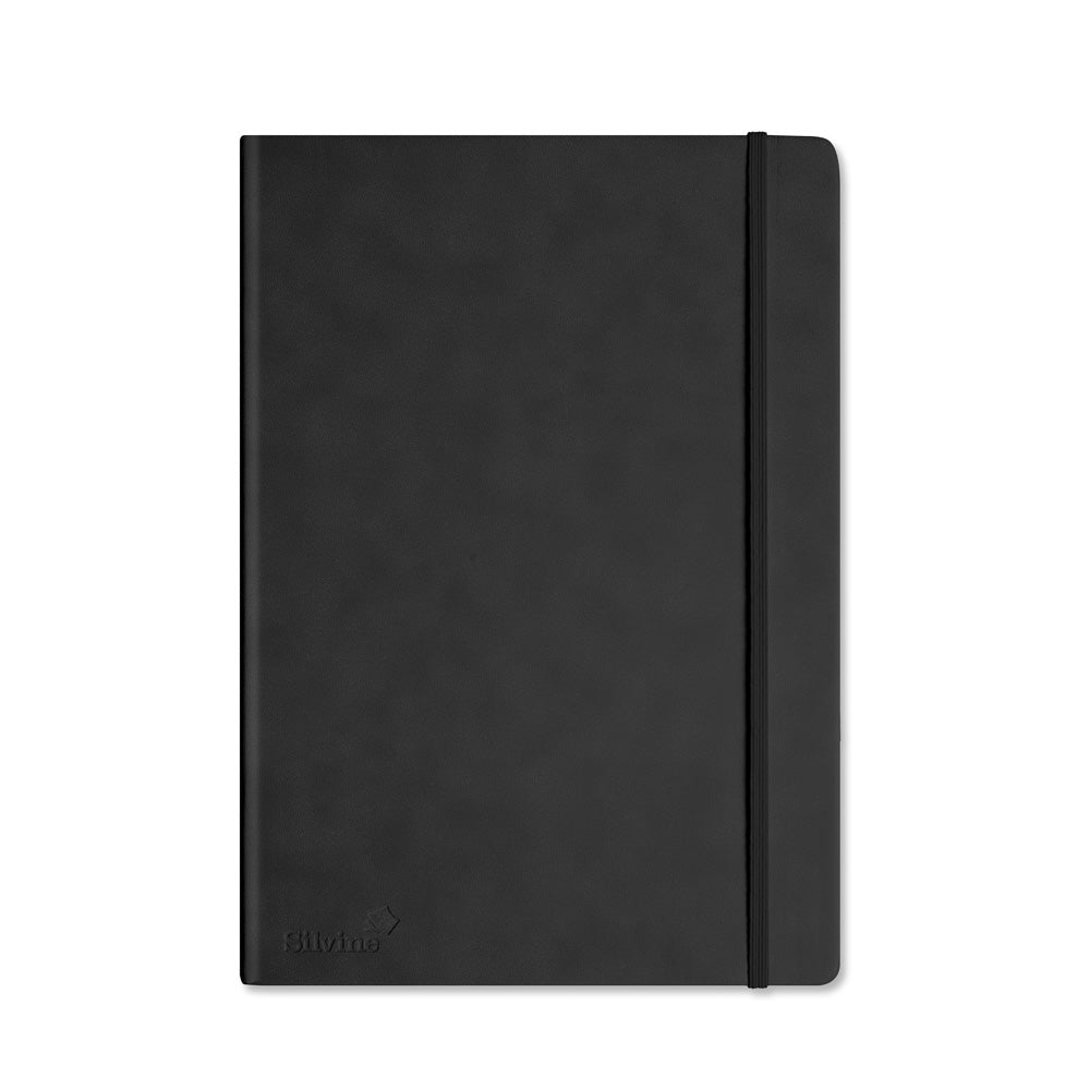 Silvine Executive Notebook A4 160 Pages Lined Black - Cafe Supply