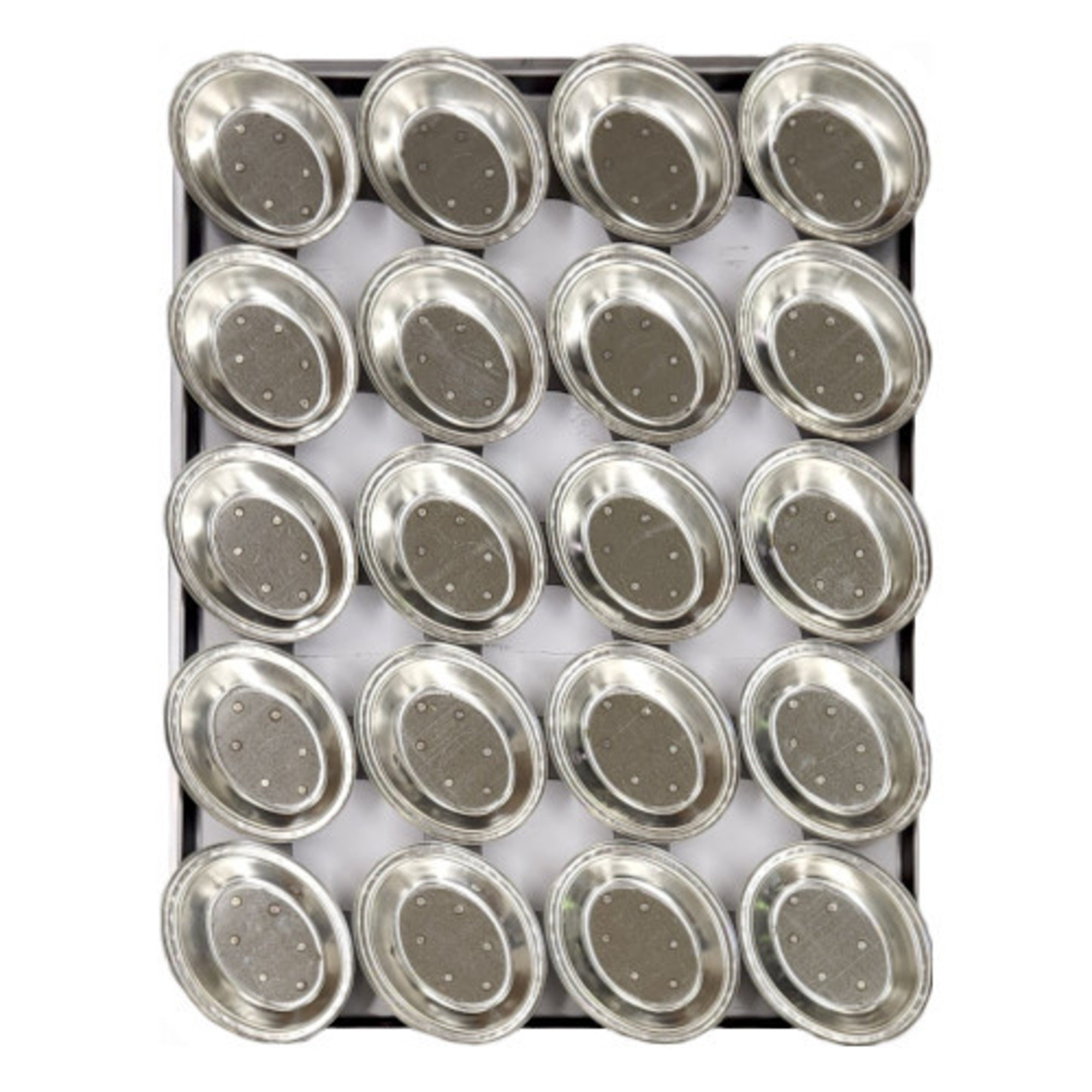Palletized Pie Tins, (20) Oval 130x105x29mm, Tray size 600x460mm - Cafe Supply