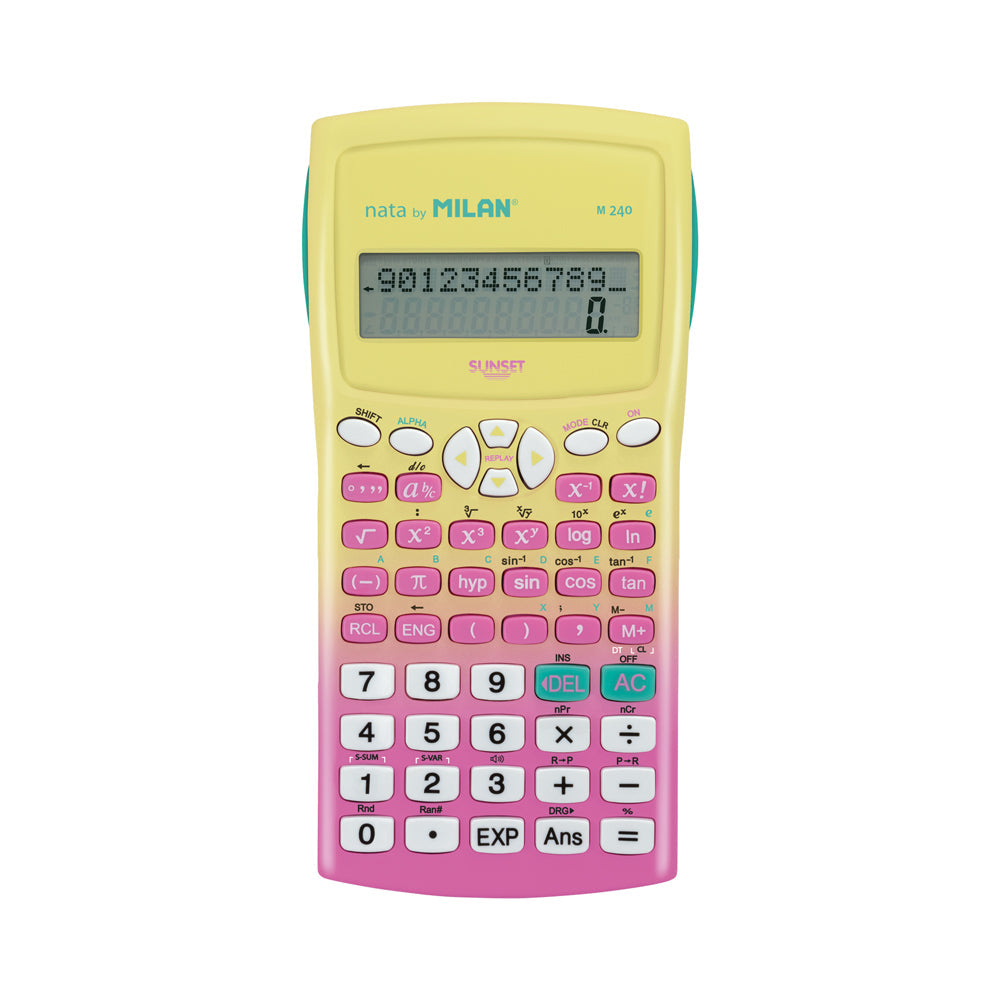 Milan Scientific Calculator Sunset Pink Yellow - Cafe Supply