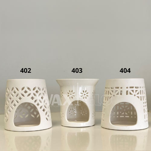 85 x 115mm White Ceramic Oil Burner - Cone - Cafe Supply