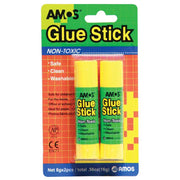 Amos Glue Stick 8gm 2 Pack Hangsell - Cafe Supply