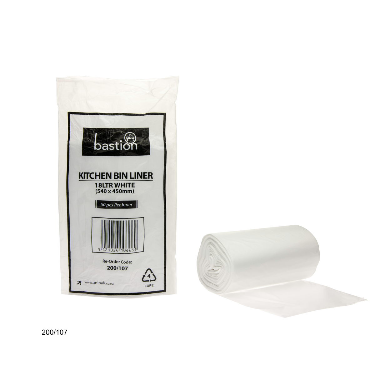 Bastion Kitchen Tidies White - 18 Litre