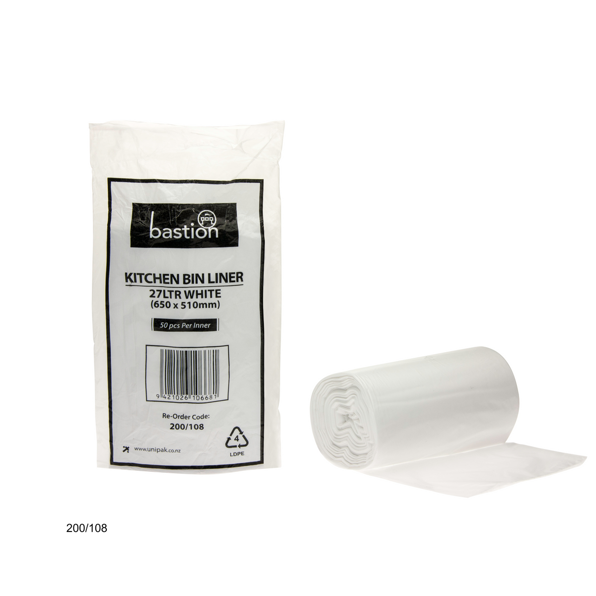 Bastion Kitchen Tidies White - 27 Litre
