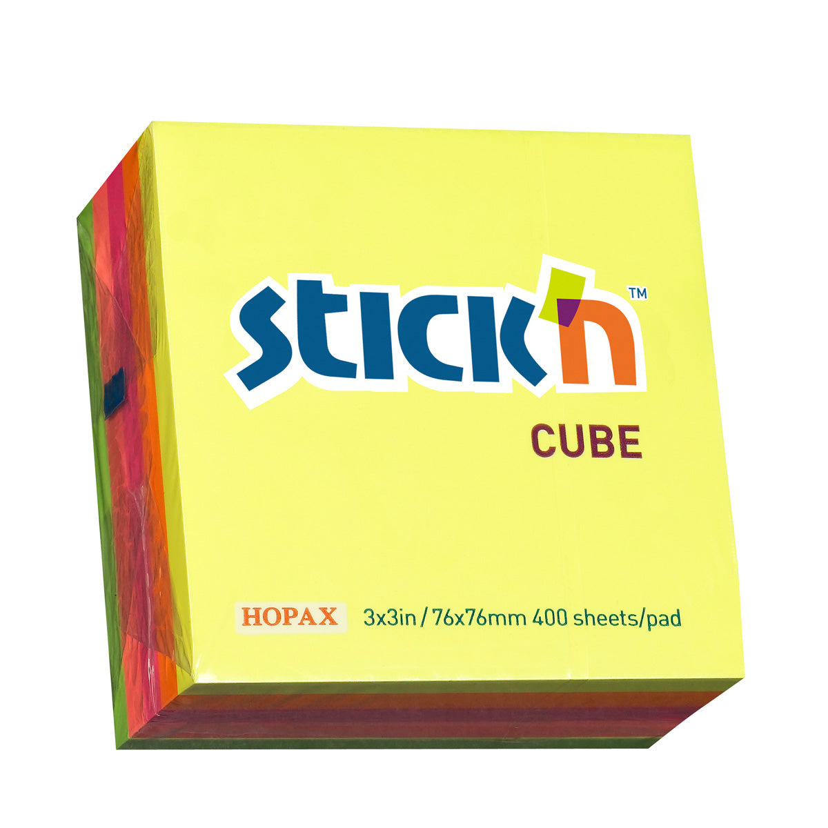 Stick'n Note 76x76mm 400 Sheet Rainbow Neon - Cafe Supply