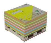 Stick'n Note Cube 76x76mm 400 Sheets Kraft Neon Assorted - Cafe Supply