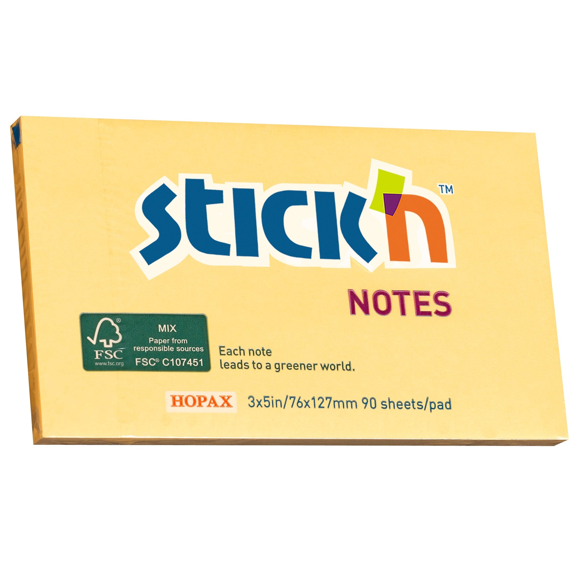 Stick'n FSC Note 76x127mm 90 Sheets Orange - Cafe Supply