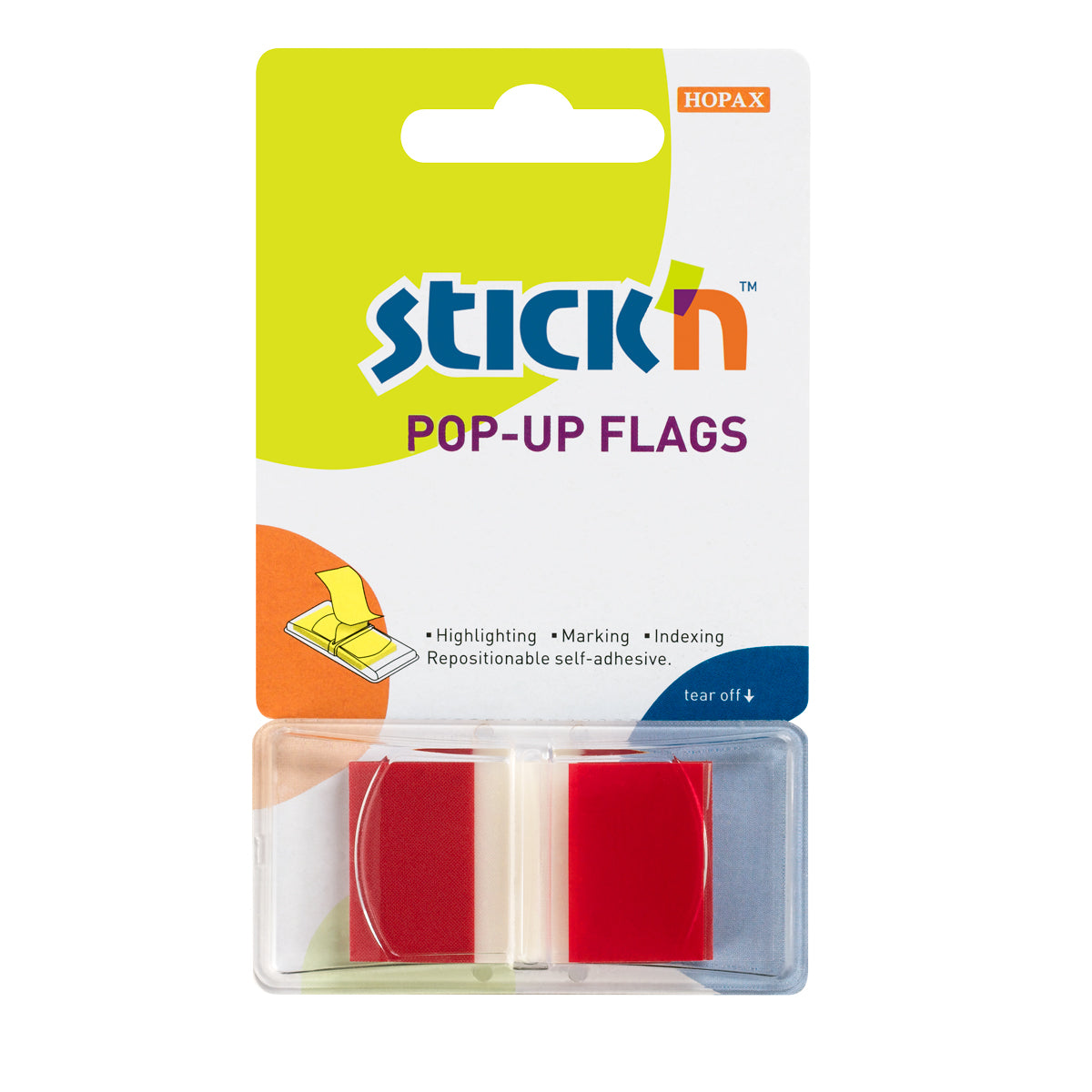 Stick'n Pop Up Flags 45x25mm 50 Sheets Red - Cafe Supply