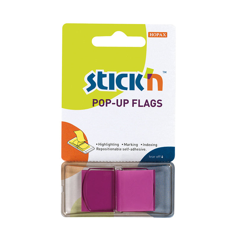 Stick'n Pop Up Flags Purple Neon 45x25mm 50 Sheets - Cafe Supply