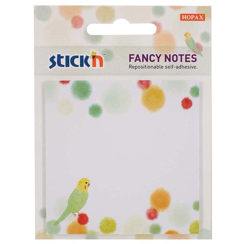 Stick'n Fancy Notes Budgie 76x76mm 30 Sheets - Cafe Supply