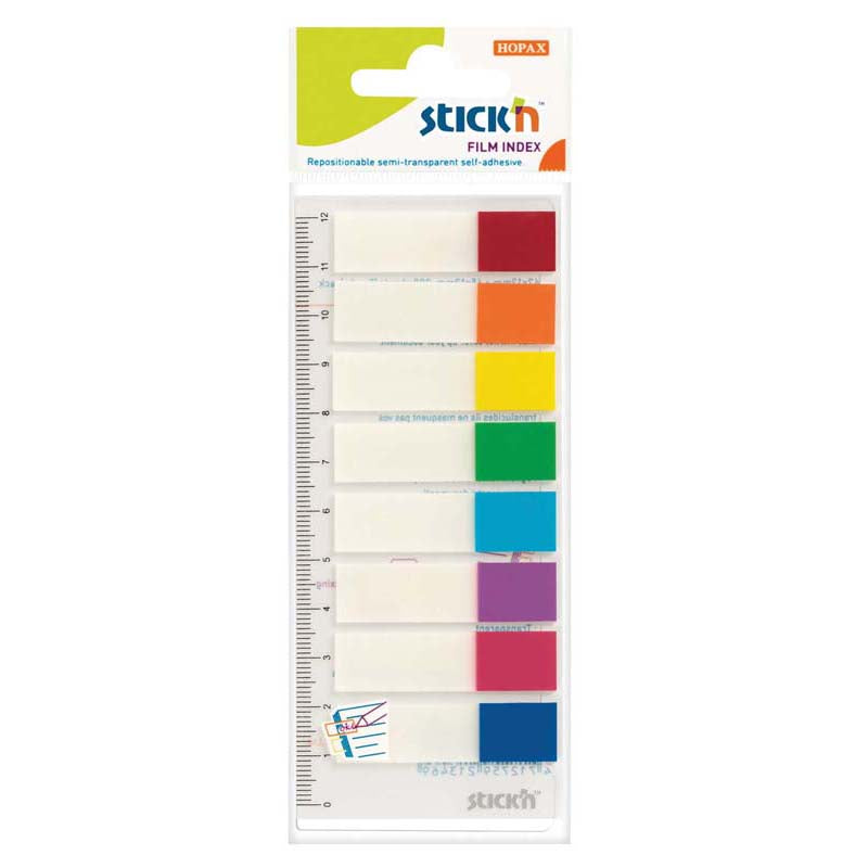 Stick'n Film Index Flags Neon Tips 45x12mm 120 Flags 8 Col - Cafe Supply